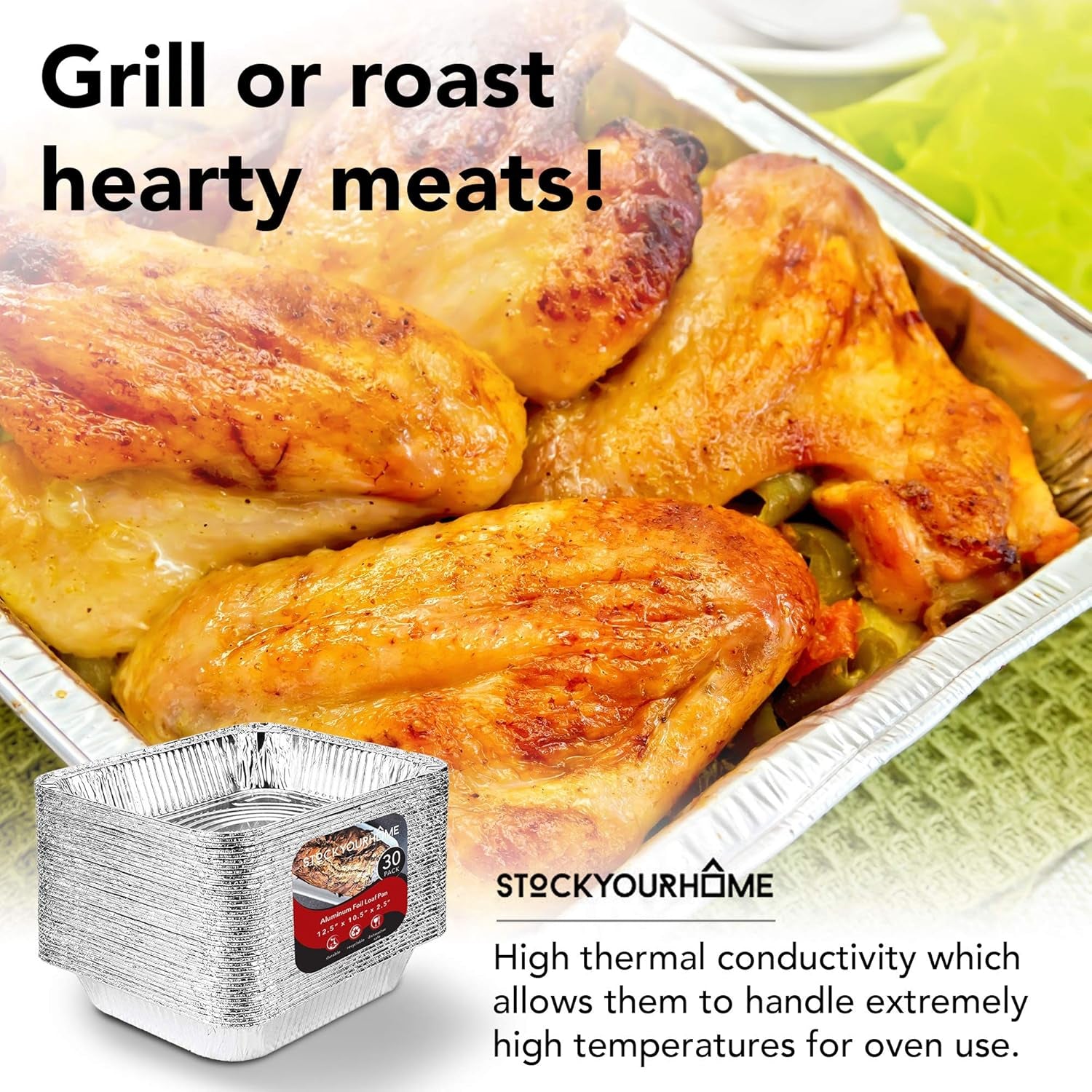 aluminum-pans-9x13-disposable-foil-pans-30-pack-half-size-steam-table-deep-trays-tin-foil-pans-great-for-cooking-heating-storing-prepping-food