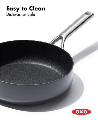 OXO Professional 3QT Saute Pan Jumbo Cooker with Lid, Hard Anodized Ceramic Nonstick Cookware Pfas-Free, Stainless Steel, Induction Suitable, Diamond Reinforced Coating Dishwasher and Oven Safe, Black8
