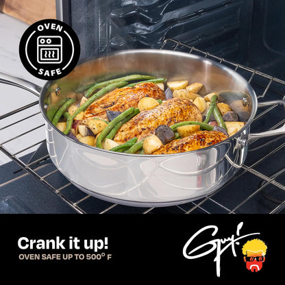 10-Piece Stainless Steel Cookware Set | Frying Pans, Saucepans, Saute Pan & Stock Pot, Oven-Safe up to 500F6