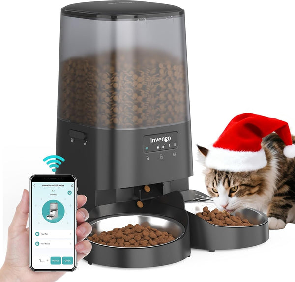 Automatic Cat Feeder with App Control, 5L Food Dispenser for Cats and Small Dogs, 2.4/5G Wi-Fi, Programmable Portions, Anti-Jam & Fresh-Lock, Stainless Steel Bowl, Easy to Clean9