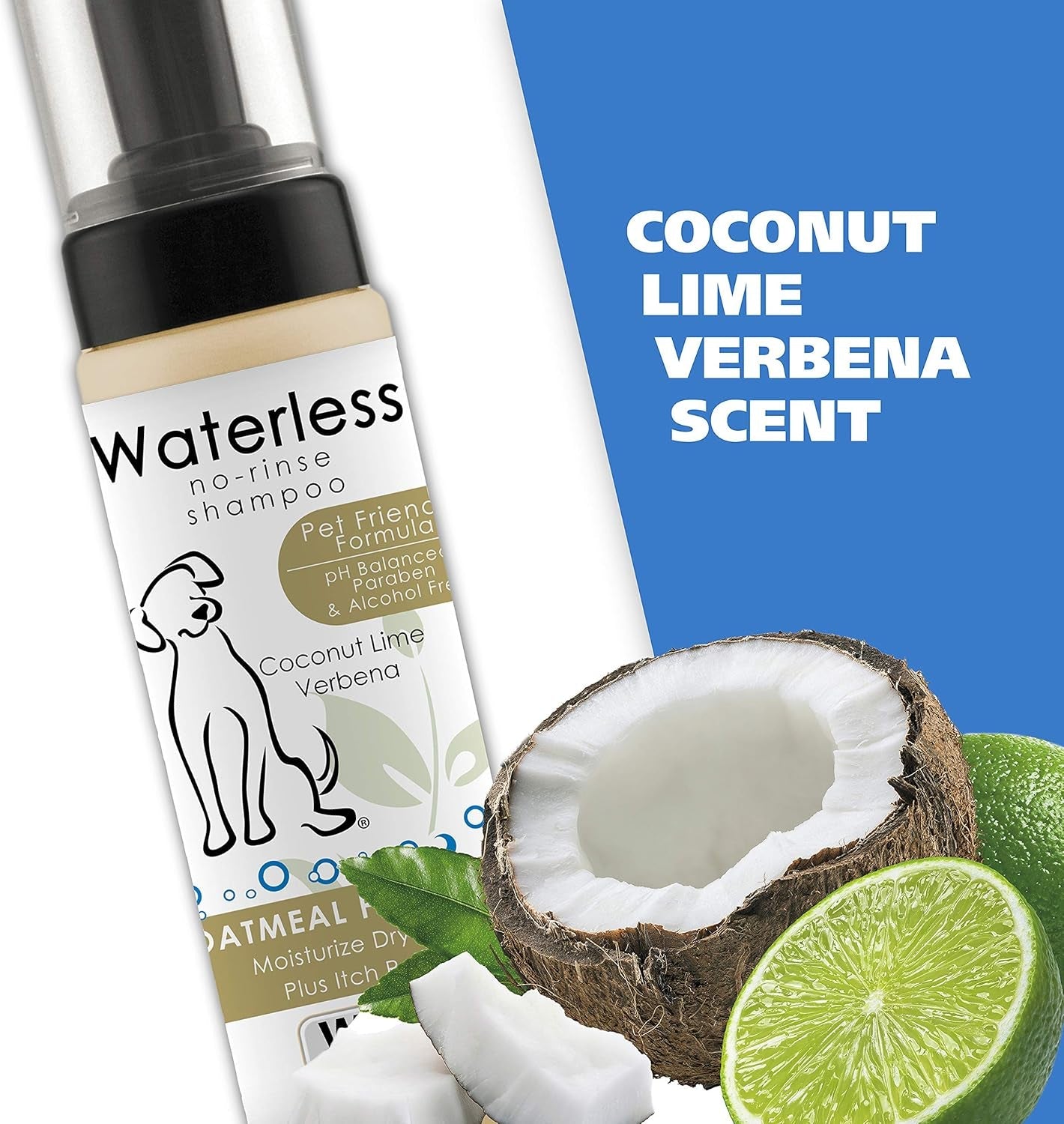 wahl-waterless-no-rinse-shampoo-for-animals-coconut-lime-verbena-7-1-oz-quick-clean-ups-for-dogs-no-bath-needed-oatmeal-formula-cleans-conditions-detangles-moisturizes-dogs-fur-model-820015a