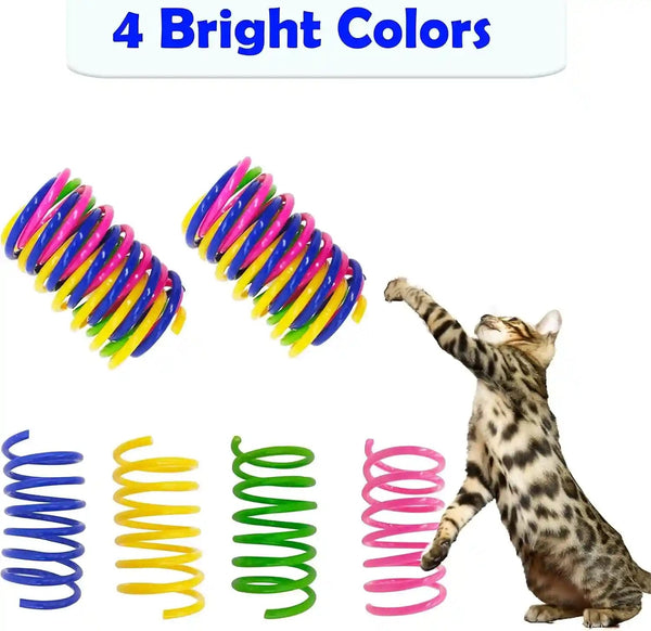 Cat Spring Toys 20 Packs Colorful Plastic Spring Coils Attract Cats to Swat, Bite, Cat Toys for Indoor Cats for All Breeds4