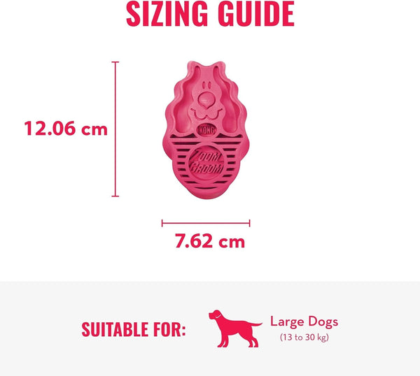 KONG - Zoomgroom - Dog Brush for Grooming and Shampooing - Red Brush for Large Dogs3