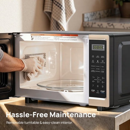 0.7 Cu. Ft Countertop Microwave Ovens, Microwave Oven 700 Watts with LED Lighting,Turntable and Child Lock,Compact Microwave Perfect for Apartments and Dorms,Easy Clean Interior, Black6
