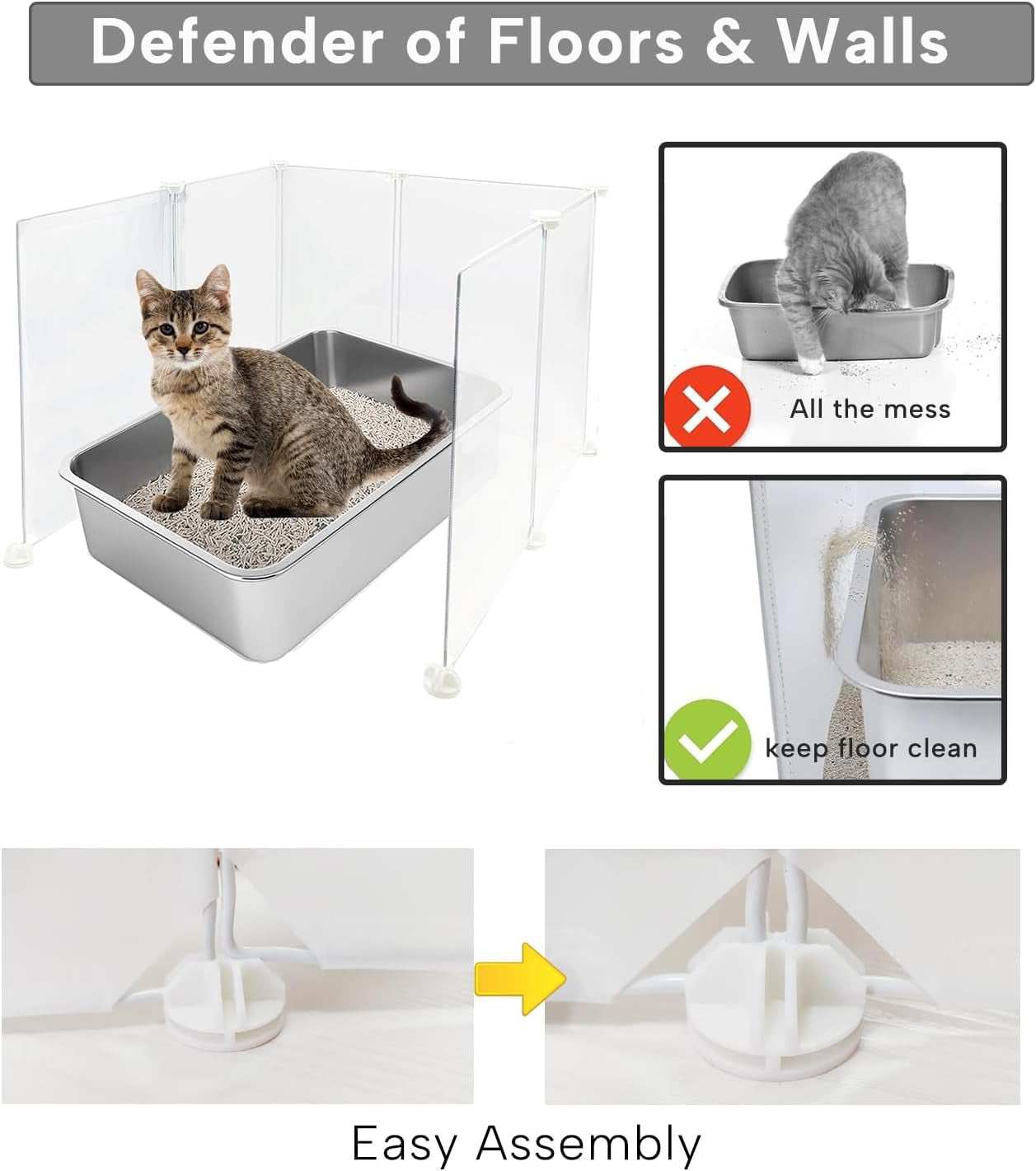 keyide-high-wall-cat-litter-box-splash-guard-diy-cat-litter-pan-siding-kitten-litter-tray-pee-shield-dog-scatter-barrier-24l-x-19w-x-16h-keep-floor-clean
