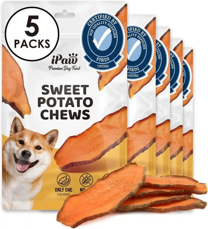 Ipaw Sweet Potato Dog Treats, Sqf-Certified Production Process Dog Chew | Human Grade, Single Ingredient, Rawhide Alternative Dog Treats for Vegetarian, Hypoallergenic, Easy to Digest9