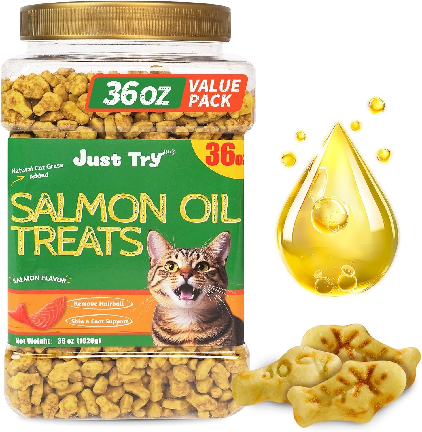just-try-cat-treats-for-indoor-cats-hairball-control-natural-salmon-healthy-cat-grass-treats-kitten-snacks-training-biscuits-catnip-for-cats-dental-care-13-4-oz