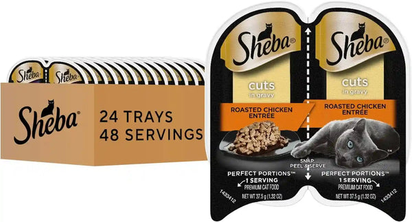 Sheba Perfect Portions Cuts Wet Cat Food, Sustainable Salmon, 2.6 Oz, 24 Ct | Grain-Free, Sustainable Salmon, 48 Servings, No Fillers or Artificial Flavors, Essential Vitamins & Minerals, Twin-Pack Trays15