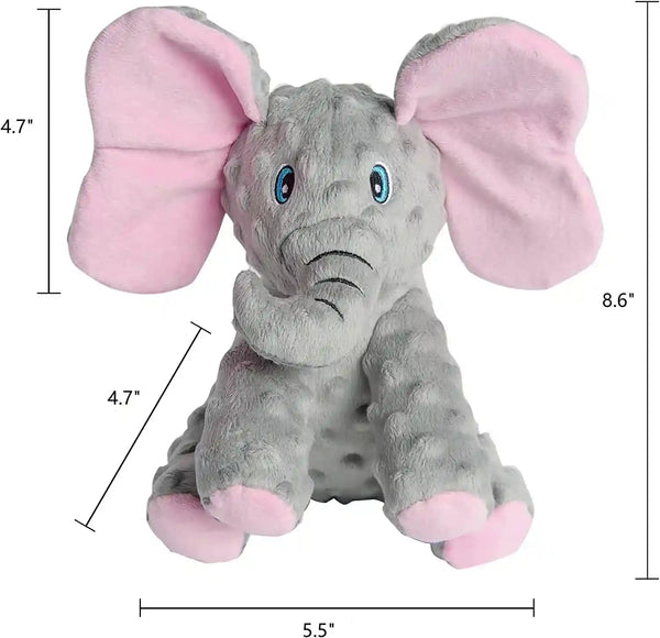 DODODOLA Dog Toys Puppy Toys Cute Squeaky Elephant Dog Toy with Crinkle Paper Stuffed Plush Animal to Keep Them Busy for Small Medium Large Dogs4