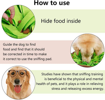 AWOOF Pet Snuffle Mat for Dogs, Interactive Feed Game for Boredom, Encourages Natural Foraging Skills for Cats Dogs Bowl Travel Use, Dog Treat Dispenser Indoor Outdoor Stress Relief2