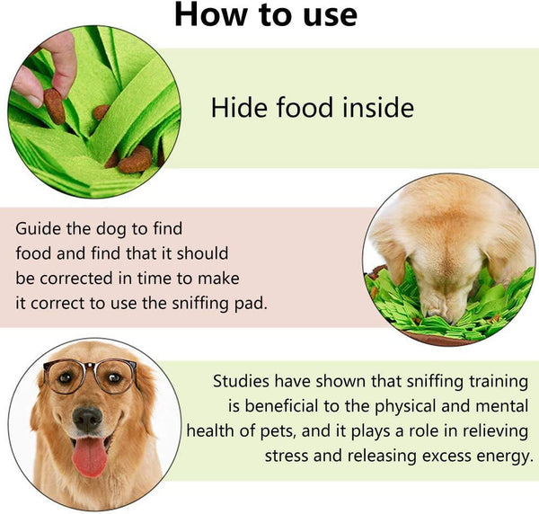 AWOOF Pet Snuffle Mat for Dogs, Interactive Feed Game for Boredom, Encourages Natural Foraging Skills for Cats Dogs Bowl Travel Use, Dog Treat Dispenser Indoor Outdoor Stress Relief2