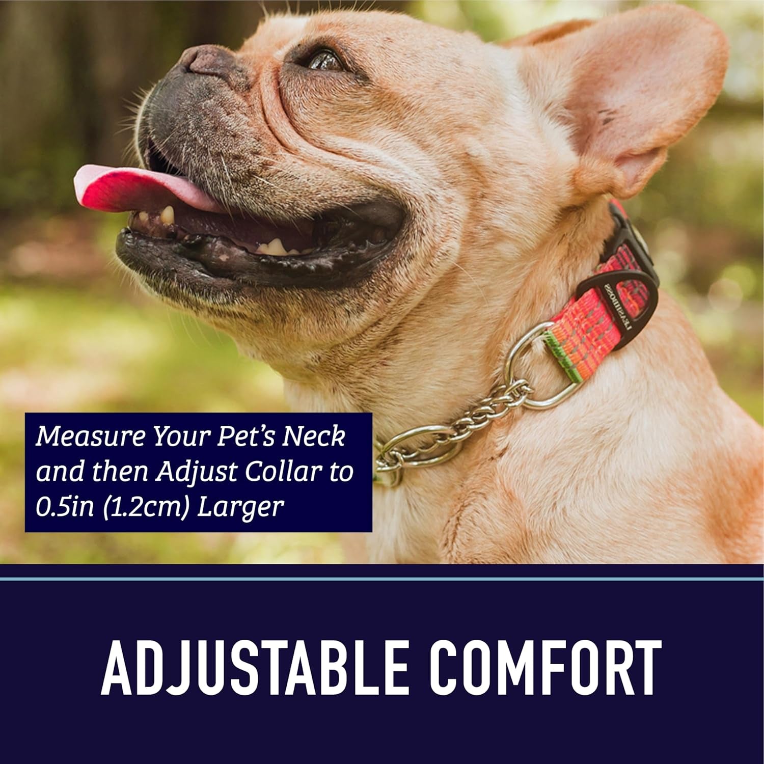 leash-boss-martingale-collar-for-dogs-steel-chain-reflective-nylon-dog-collar-for-large-dogs-medium-and-small-dogs-no-pull-pet-training-collar-small