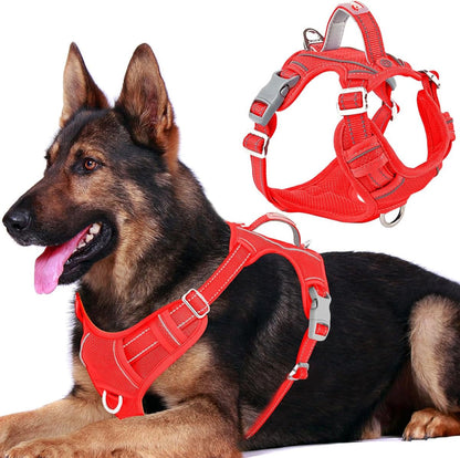 BARKBAY Dog Harness No Pull with ID Tag Pocket - Heavy Duty, Reflective, Easy Control for Large Dogs(Blue,L)20