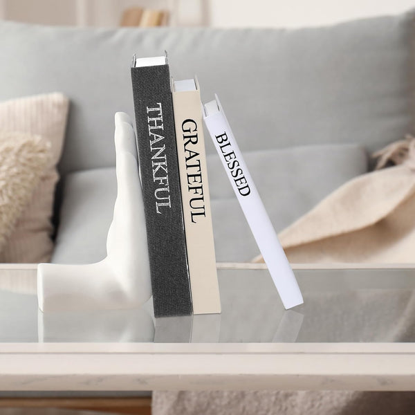 Set of 3 Thankful Grateful Blessed Decorative Books for Home Decor | Linen Faux Books, Stacked Neutral Modern Aesthetic Fake Storage Boxes, Coffee Table, Bookshelf or Mantle Display6