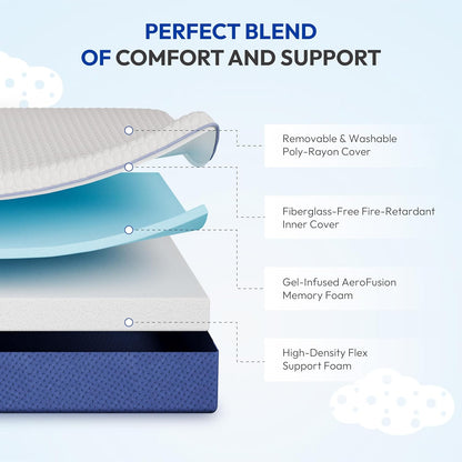 6 Inch Full Size Mattress, Firm Gel Memory Foam Full Mattress in a Box, Firm Back Support for Pressure Relief & Spinal Alignment, Certipur-Us Certified, Fiberglass-Free2