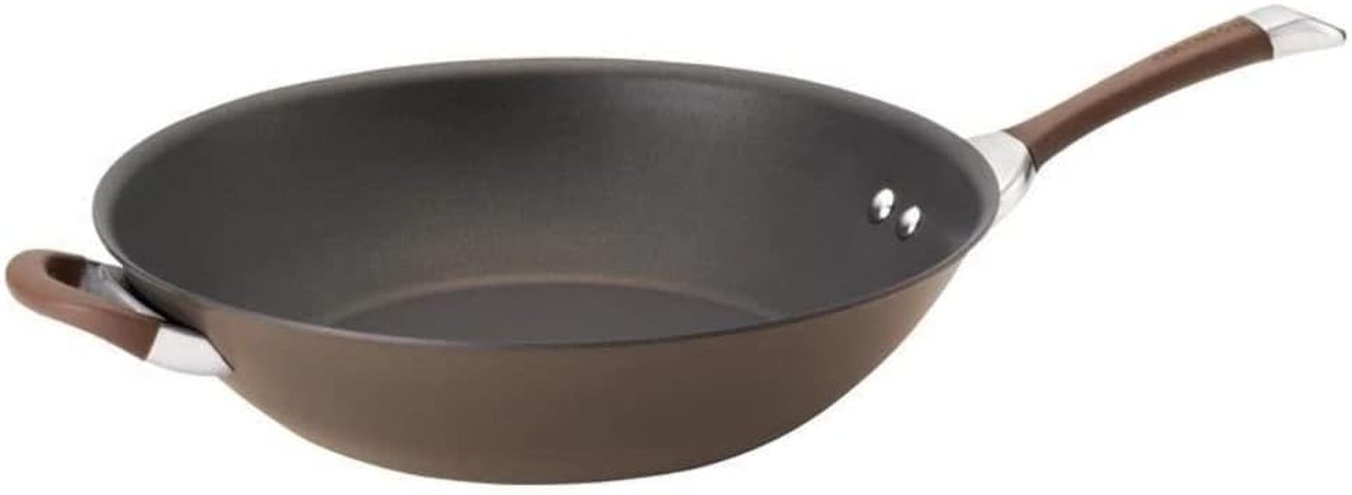 symmetry-hard-anodized-nonstick-stir-fry-wok-pan-with-helper-handle-14-inch-chocolate