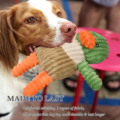 LECHONG 5 Pack Tough Dog Toys Stuffed Squeaky Dog Toys Assortment Plush Animal Dog Toy Value Bundle Puppy Pet Dog Toys for Small Medium Large Dogs7