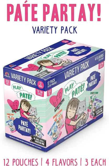 Weruva B.F.F. Play - Best Feline Friend Paté Lovers, Aw Yeah!, Paté Partay! Variety Pack, 3Oz Pouch (Pack of 12)2