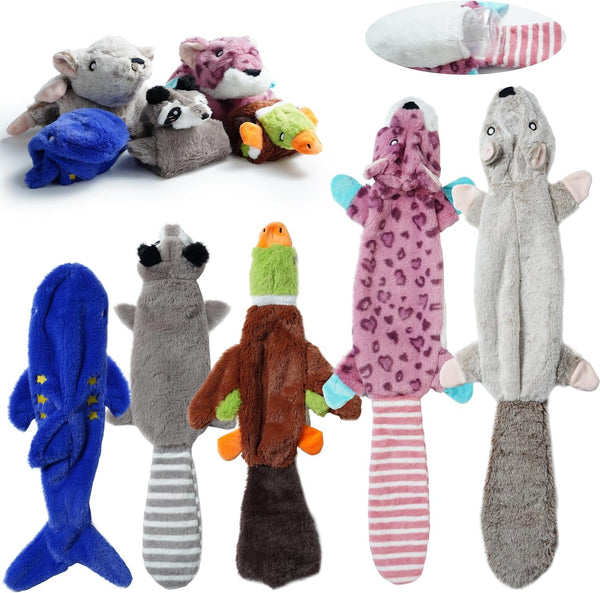 Nocciola Dog Squeaky Toys, 5 PCS Crinkle Plush Dog Toys, No Stuffing Dog Toys for Small Medium Large Dogs, Stuffless Puppy Toys for Boredom10