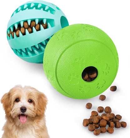HIPPIH Indestructible Squeaky Dog Toys, Interactive Dog Balls 2 Pack, Chew Toys for Aggressive Chewers, Natural Rubber Puppy Toy for Large/Medium Dogs, Tough Puppy Teething Toy, Relieve Anxiety13