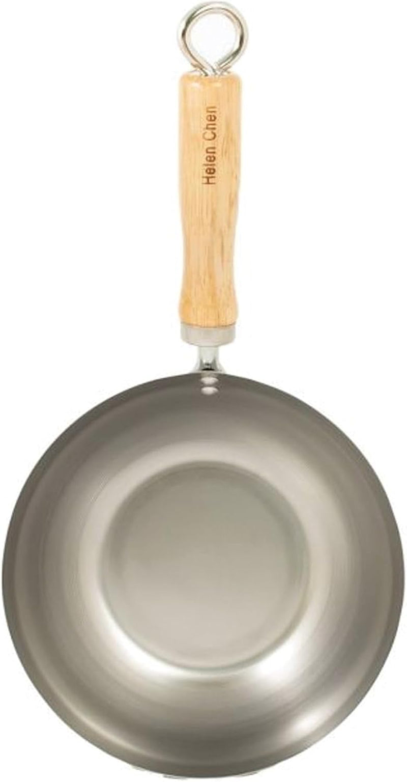carbon-steel-mini-wok-8-inch-flat-bottom-chinese-stir-fry-pan-with-rubberwood-handle-for-single-serve-stir-fry-fried-rice-noodles-and-asian-cooking