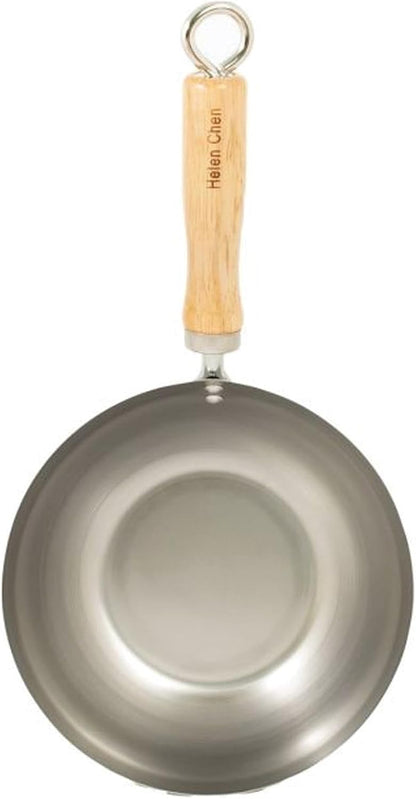 Carbon Steel Mini Wok, 8-Inch, Flat Bottom Chinese Stir Fry Pan with Rubberwood Handle for Single-Serve Stir Fry, Fried Rice, Noodles, and Asian Cooking7