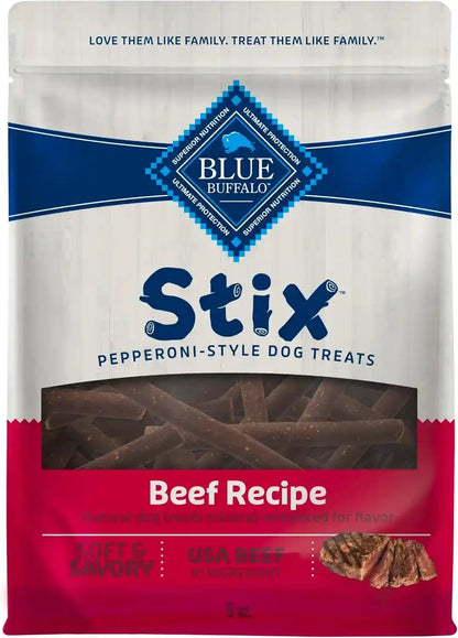 Blue Buffalo Beef Stix Pepperoni-Style Dog Treats, Soft & Meaty Dog Snacks Made in the USA with Real Beef & Natural Ingredients and Enhanced with Vitamins, Minerals, & Other Nutrients, 13 Oz.14