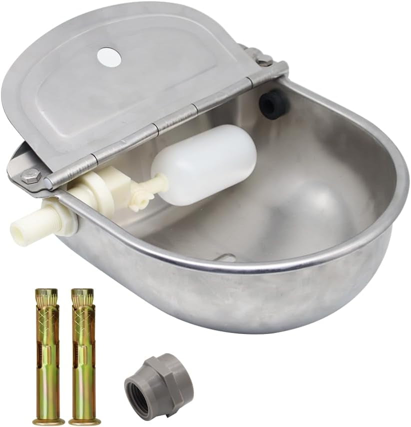 automatic-dog-water-feeder-3l-stainless-steel-bowl-for-chicken-cattle-sheep-with-float-valve-auto-fill-water-wall-mounted-livestock-waterer-rust-proof-keep-water-fresh-easy-to-clean-install-for-goat