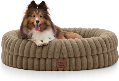 Chixnuggle Orthopedic Dog Bed, Washable Cover, Faux Fur Bolster Pet Couch | Waterproof,Egg Crate Foam,Non-Slip Bottom,For Small Medium Dogs,Dark Grey,30*24*7,Dog Sofa,Puppy Bed27
