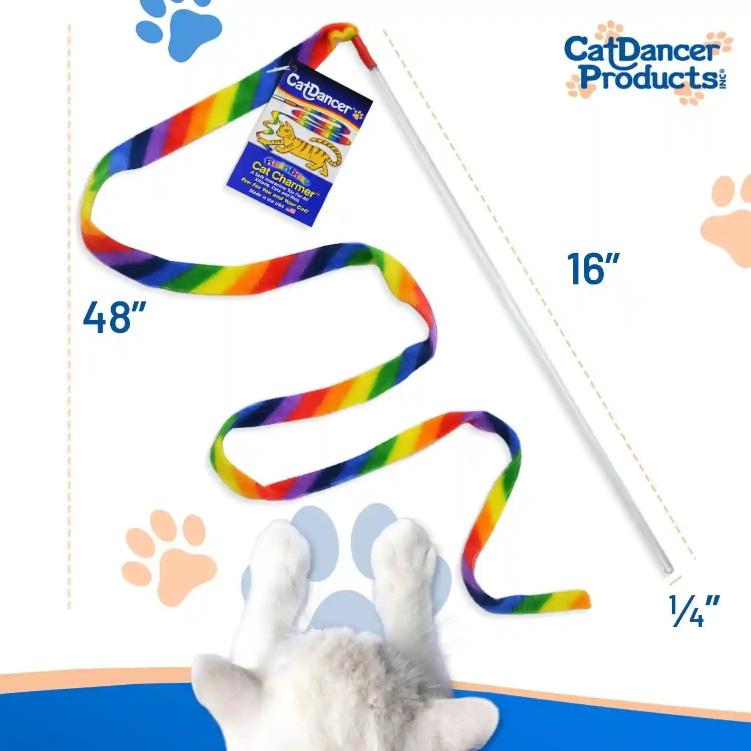 cat-dancer-products-rainbow-cat-wand-charmer-safe-teaser-wand-for-indoor-cats-kittens-flexible-exercise-toy-made-of-multicolor-fabric-ribbon-for-medium-breeds