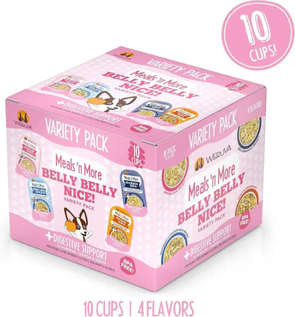 Weruva Meals 'N More Natural Wet Dog Food, Belly Belly Nice! Digestive Support Variety Pack, 3.5Oz Cup (Pack of 10)2