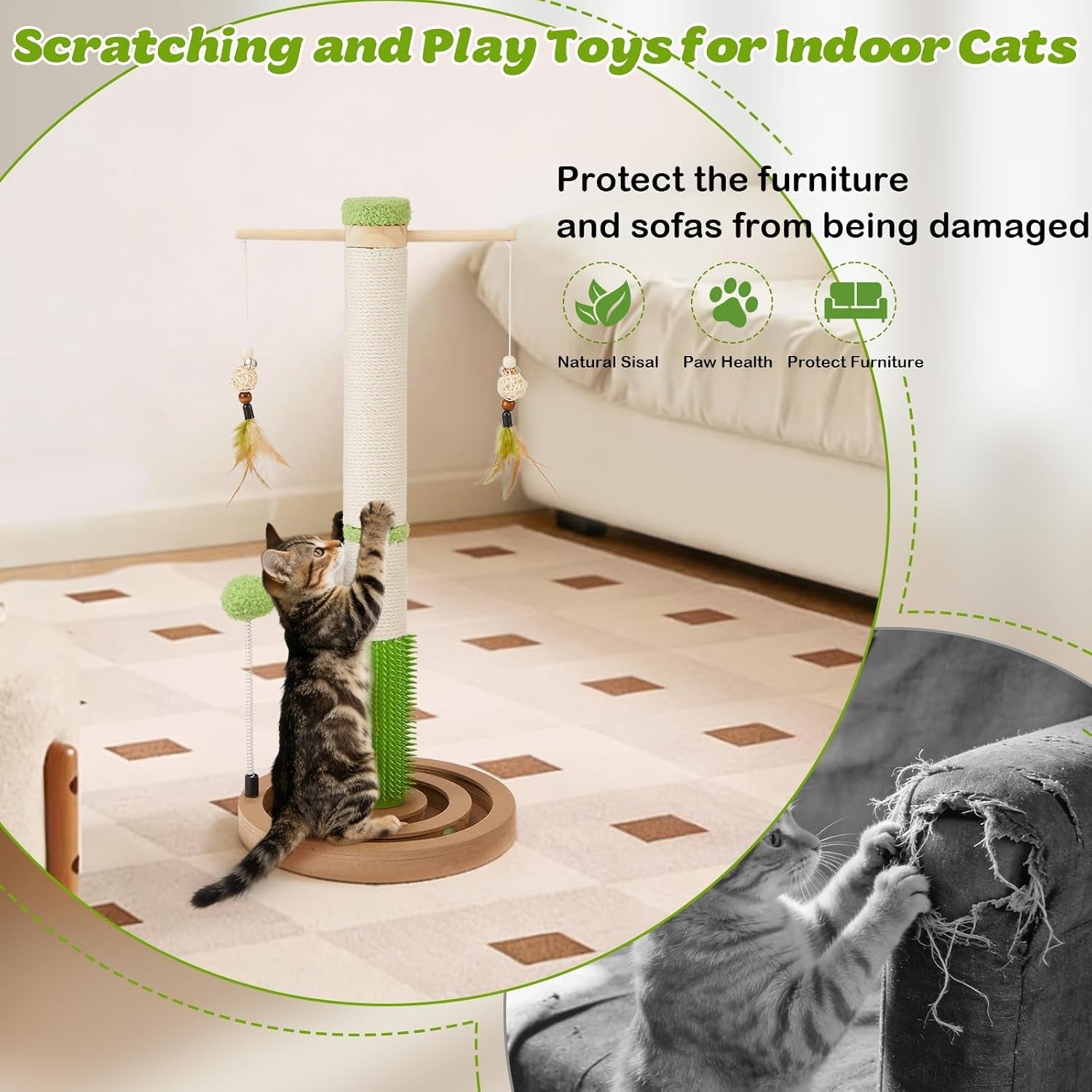 cat-scratching-post-26-tall-scratch-post-with-hanging-toy-for-indoor-cats-sisal-cat-scratcher-post-with-grooming-brush-double-layer-interactive-wooden-ball-track-for-small-cats-and-kittens-play