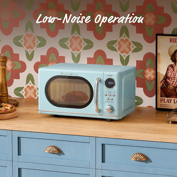 COMFEE' Retro Countertop Microwave Oven, 0.7 Cu.Ft., 700W, Green | 11 Power Levels, 6 Presets, Child Lock, Mute, for Apartment, Dorm, Office3