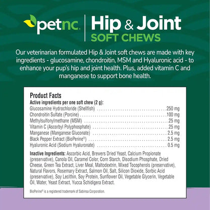 Petnc Natural Care Hip and Joint Soft Chews for Dogs, 90 Count - 27591 | Glucosamine Chondroitin MSM Dog Chews with Hyaluronic Acid, Liver Flavored Bone & Joint Support Supplement, for All Breeds12