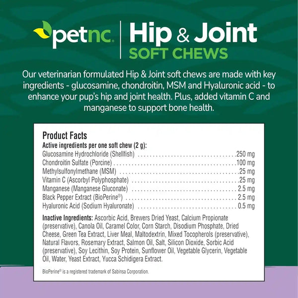 Petnc Natural Care Hip and Joint Soft Chews for Dogs, 90 Count - 27591 | Glucosamine Chondroitin MSM Dog Chews with Hyaluronic Acid, Liver Flavored Bone & Joint Support Supplement, for All Breeds12