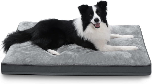 Dog Crate Bed Waterproof Deluxe Plush Dog Beds with Removable Washable Cover Anti-Slip Bottom Pet Sleeping Mattress for Large, Medium, Jumbo, Small Dogs, 41 X 27 Inch, Gray20