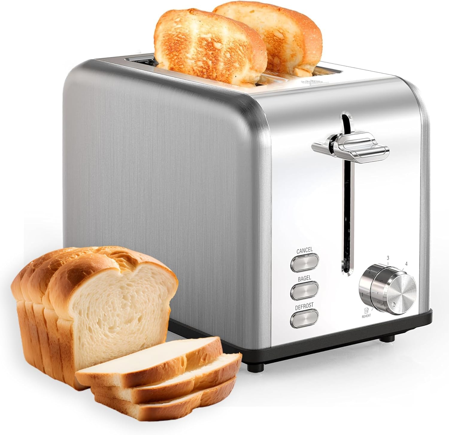 stainless-steel-toaster-2-slice-with-extra-wide-slot-removable-crumb-tray-6-shade-settings-and-bagel-defrost-cancel-functions-compact-oven-for-various-bread-waffle-silver-new