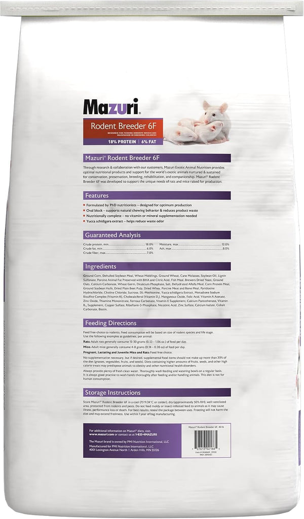 Mazuri Rodent Breeder 6F Diet | Rat Food and Mouse Food (40 LB)2