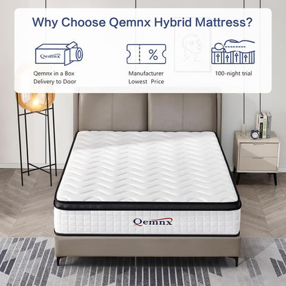 12 Inch Queen New Hybrid Mattress, Medium Firm, Reinforced Edge | Reinforced Edges Add Stability, While Memory Foam and Pocket Coils Relieve Pressure4