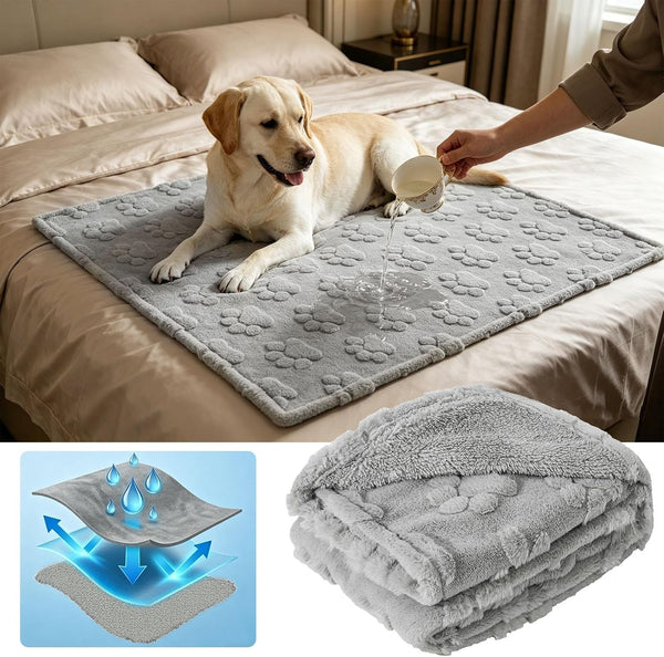 BEAUTYZOO Waterproof Dog Blankets for Large Dogs, Dog Blanket for Couch Sofa Bed, Super Soft Premium Coral Fleece Throw Cat Puppy Blanket, Reversible Furniture Protector, Washable Pet Blanket 40X60In5