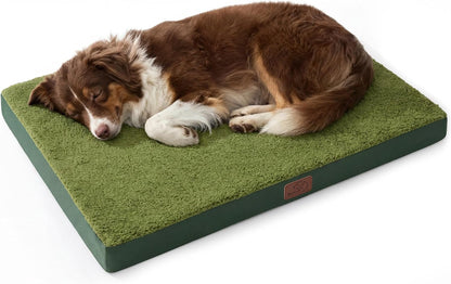 Bedsure Washable Dog Beds Large Sized Dog with Comfy Sherpa, 36X27In Grey | Orthopedic Egg Crate Foam,Comfort Support Flat Rectangle Pet Mat,Non-Slip Bottom,Removable Cover,For Large Breed up to 55 Lbs18