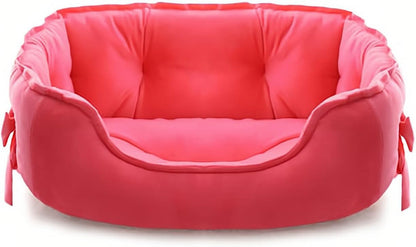 Cute Princess Dog Bed Pink Puppy Bed for Small Dogs Breathable Cat Couch Bowknot Pet Cushion Comfortable Kitten Nest Girl Doggy Sofa, Waterproof Bottom (Pink)8