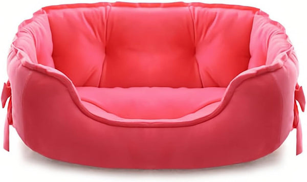 Cute Princess Dog Bed Pink Puppy Bed for Small Dogs Breathable Cat Couch Bowknot Pet Cushion Comfortable Kitten Nest Girl Doggy Sofa, Waterproof Bottom (Pink)8