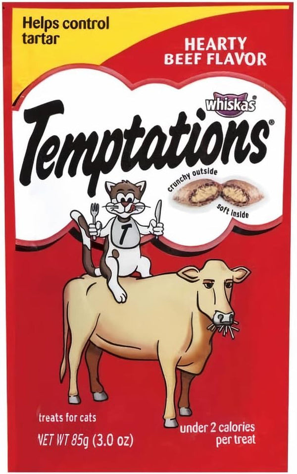 Whiskas Temptations Classic Treats for Cats Hearty Beef Flavor (Pack of 4)1