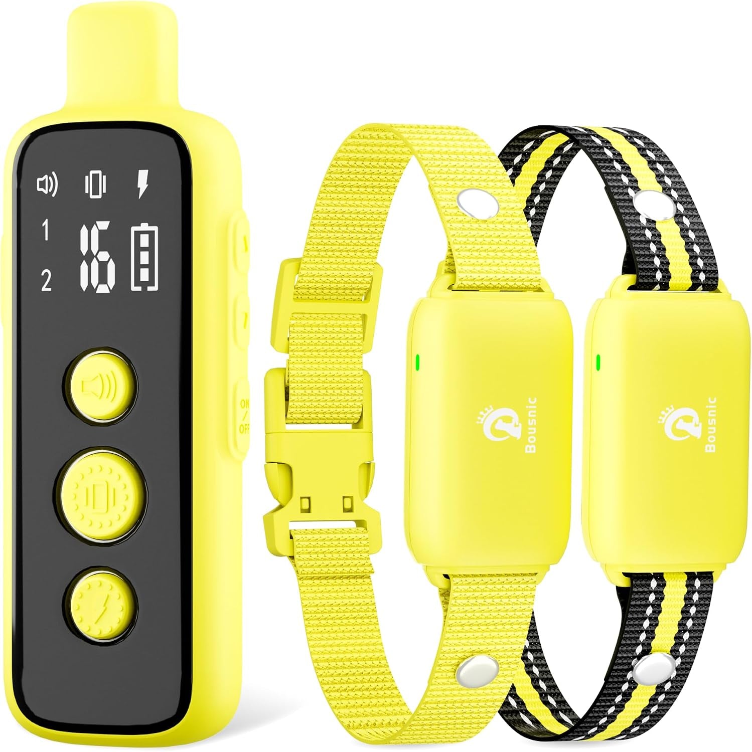 bousnic-dog-shock-collar-for-2-dogs-8-120lbs-waterproof-rechargeable-electric-dog-training-collar-with-remote-for-small-medium-large-dogs-with-beep-vibration-safe-shock-modesgrey