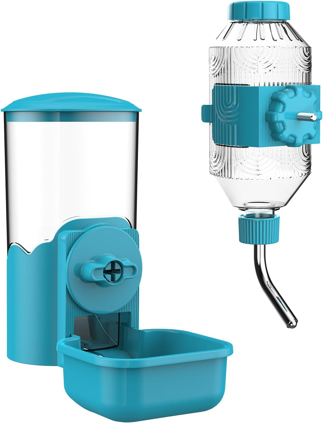 automatic-pet-food-water-dispenser-auto-gravity-pet-feeder-water-bottle-set-for-cage-feeding-station-for-puppy-kitten-rabbit-guinea-pigs-chinchilla-ferret-hedgehog-green