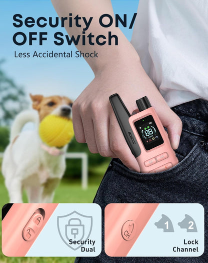 Dog Shock Collar with Remote, 4200FT Range, Fits 5-120 Lbs Dogs | Pink Training Collar with IPX8 Waterproof, 4 Adjustable Modes, Security Lock, Rechargeable for Small,Medium and Large Dogs6