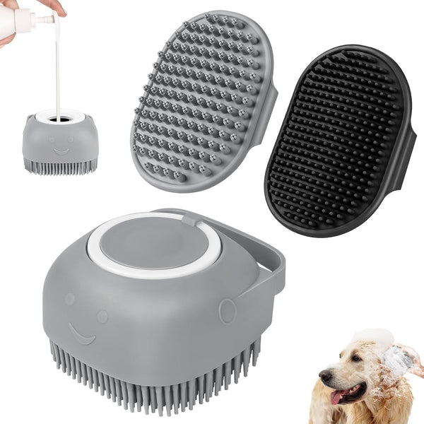 Comotech 6PCS Dog Bath Brush & Dog Toothbrush | Adjustable Handle Shampoo Brush & Scrubber for Short & Long Haired Dogs & Cats | Effectively Solve Odor & Stain Removal Problems (Blue Blue Blue.)9