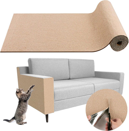 LSGCQ Cat Scratch Mat Self Adhesive Cat Scratch Furniture Protector | Self Adhesive Cat Scratching Mat Replacement for Cat Tree Post Couch Wall Furniture Protector (39.3" X 15.8", Light Gray)12