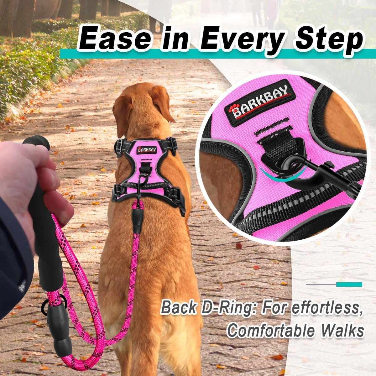 barkbay-no-pull-pet-harness-dog-harness-adjustable-outdoor-pet-vest-3m-reflective-oxford-material-vest-for-pink-dogs-easy-control-for-small-medium-large-dogs-l